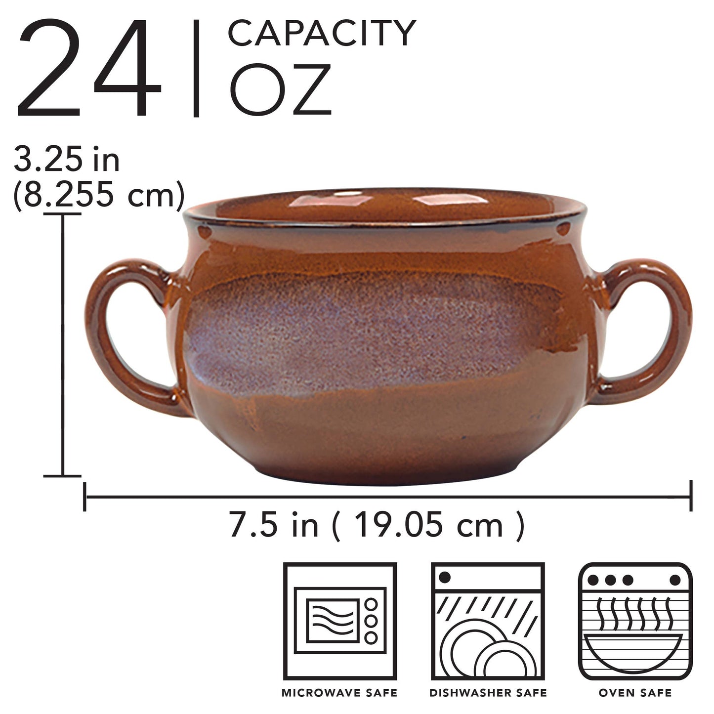 Stoneware 24oz Reactive Glaze Set of 4 Soup Crocks