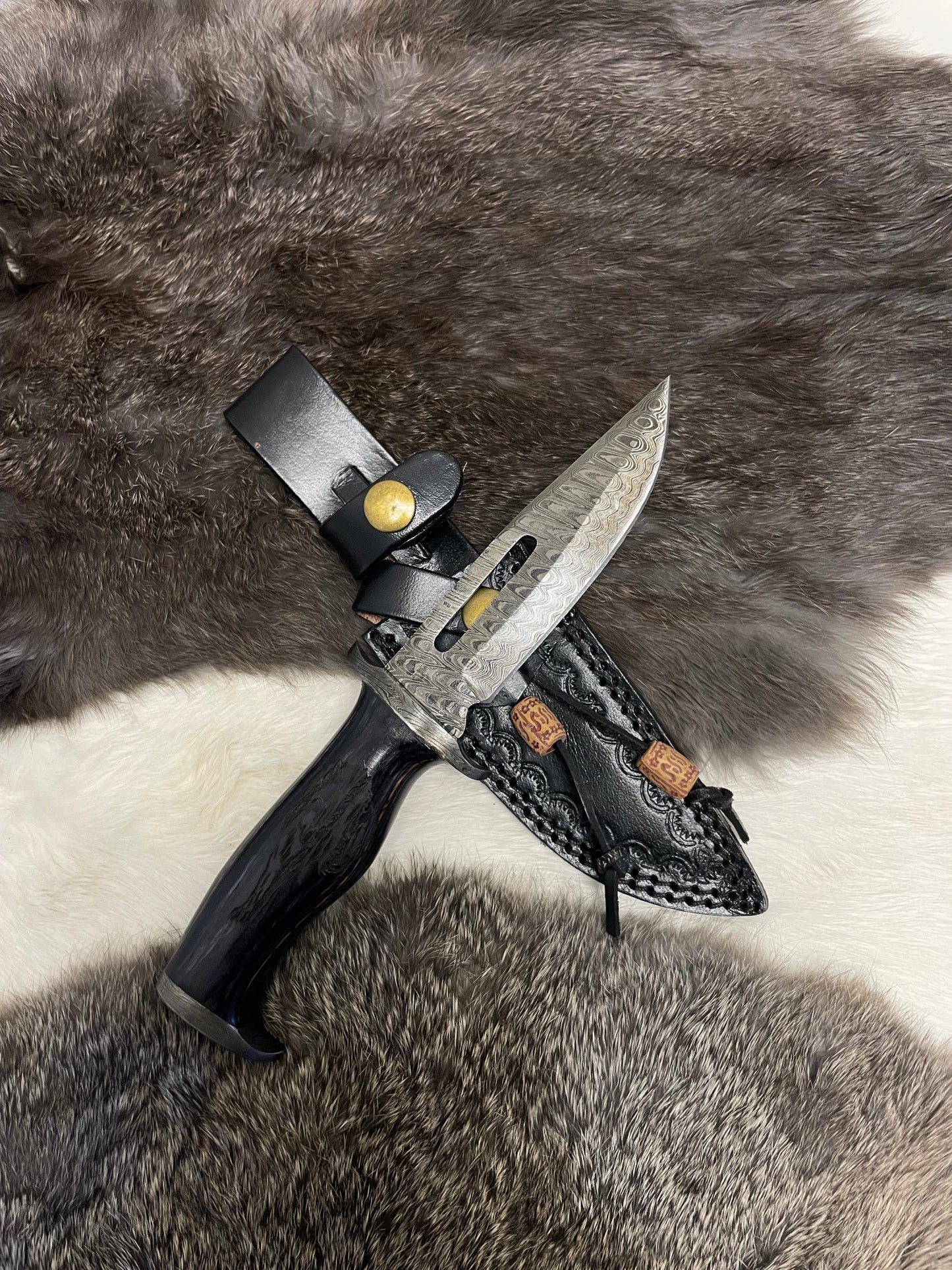 Lunar Guardian Damascus Knife TK-098 (Compact)