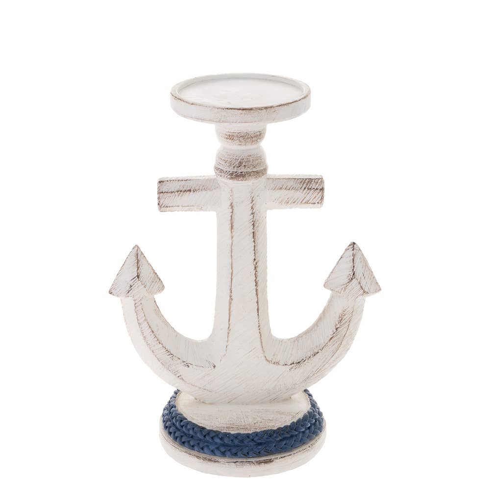 10.25" Tall Anchor Candle Holder Nautical Home Décor