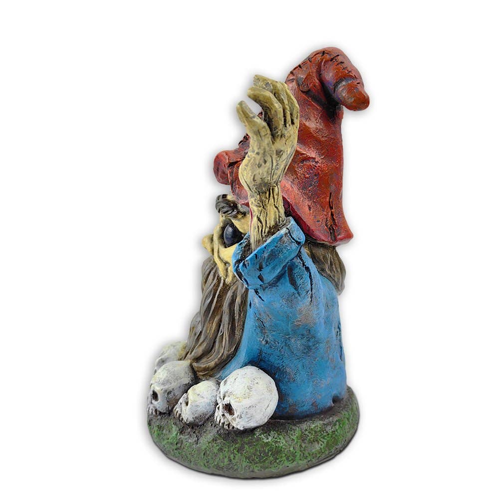 Zombie Gnome Garden Statue, 8" Outdoor Halloween Figurine - Oak Down Collectibles