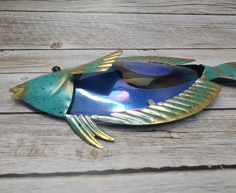 Capiz Dory Fish Wall Art, Metal and Glass Fish for Wall