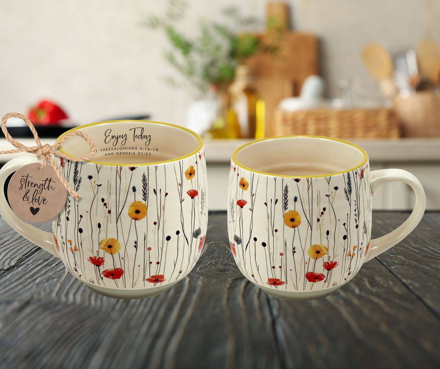 LCP Mug Enjoy Today Floral Strength And Live - Oak Down Collectibles