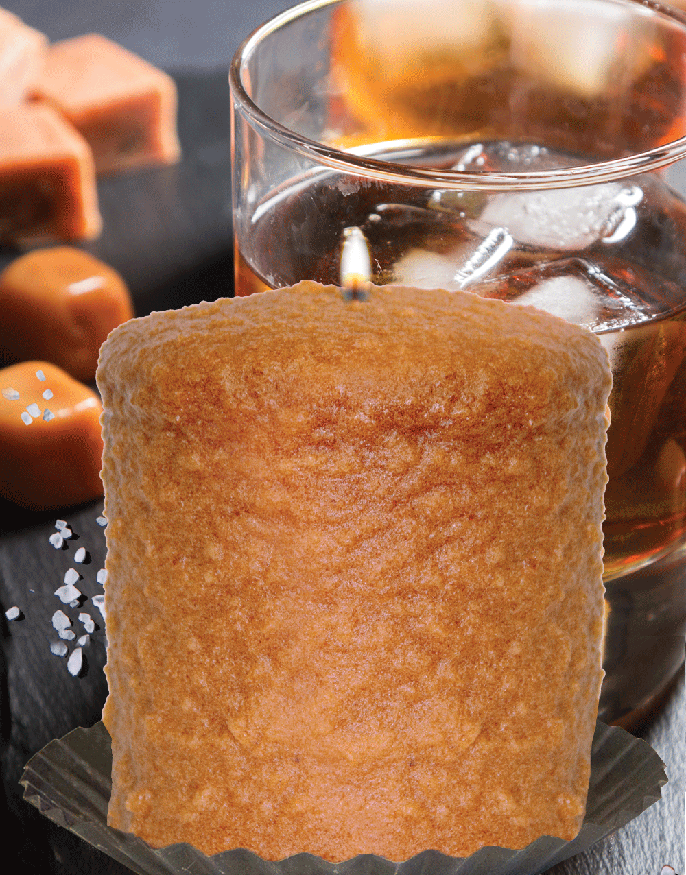 Salted Caramel Rum Hearth Candle - Oak Down Collectibles