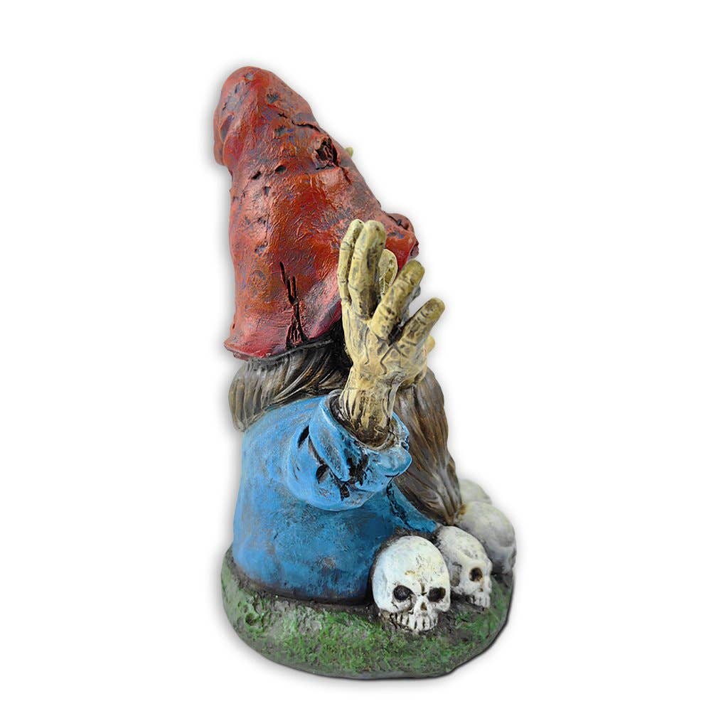 Zombie Gnome Garden Statue, 8" Outdoor Halloween Figurine - Oak Down Collectibles