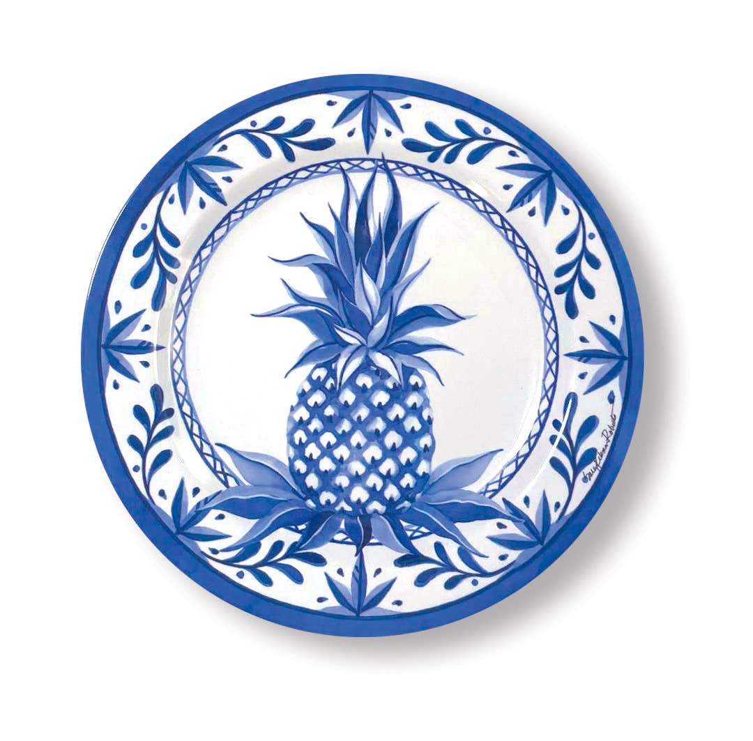 Blue Pineapple Bamboo Dinner Plate