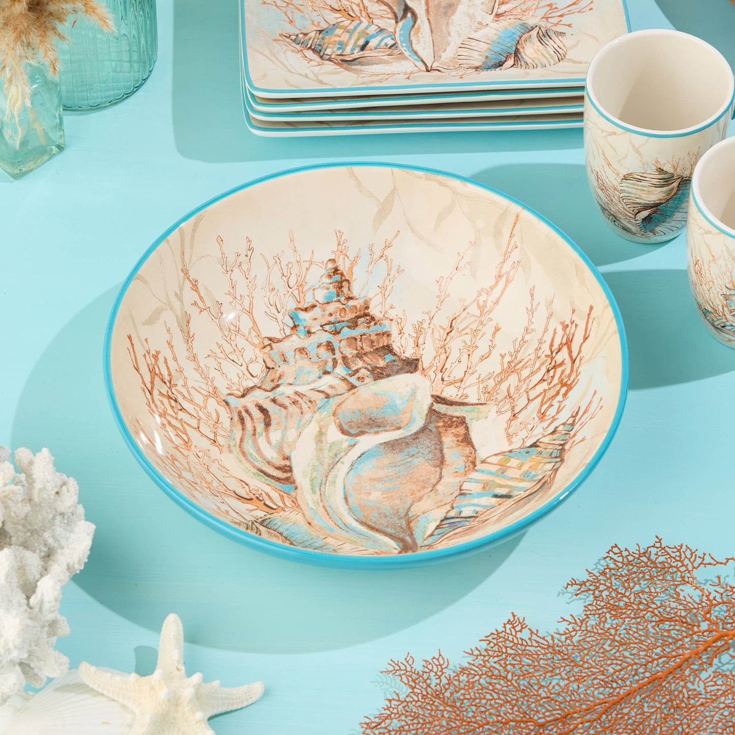 Escape to the Sea Serving/Pasta Bowl 13" x 3" - Oak Down Collectibles