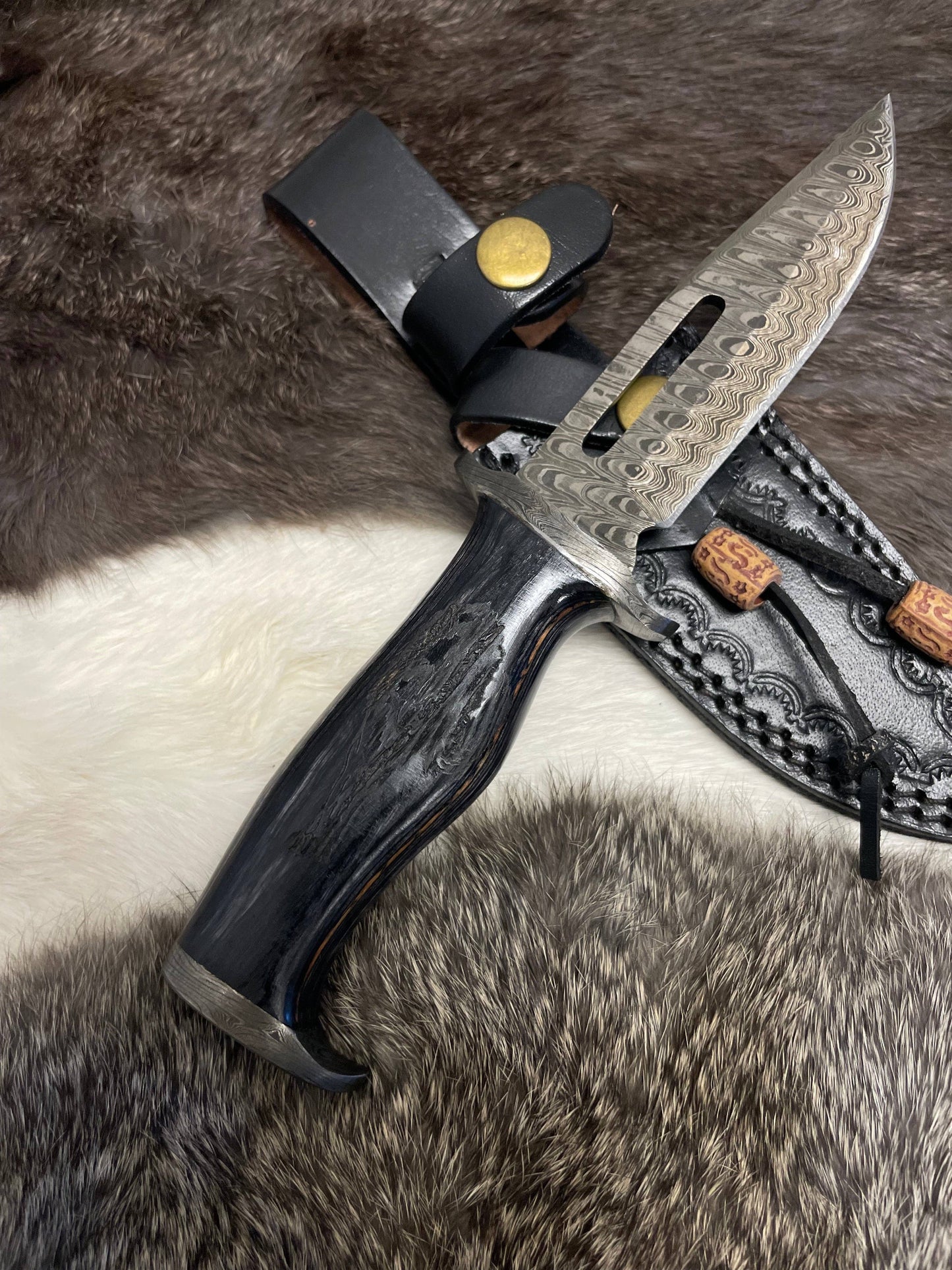 Lunar Guardian Damascus Knife TK-098 (Compact)