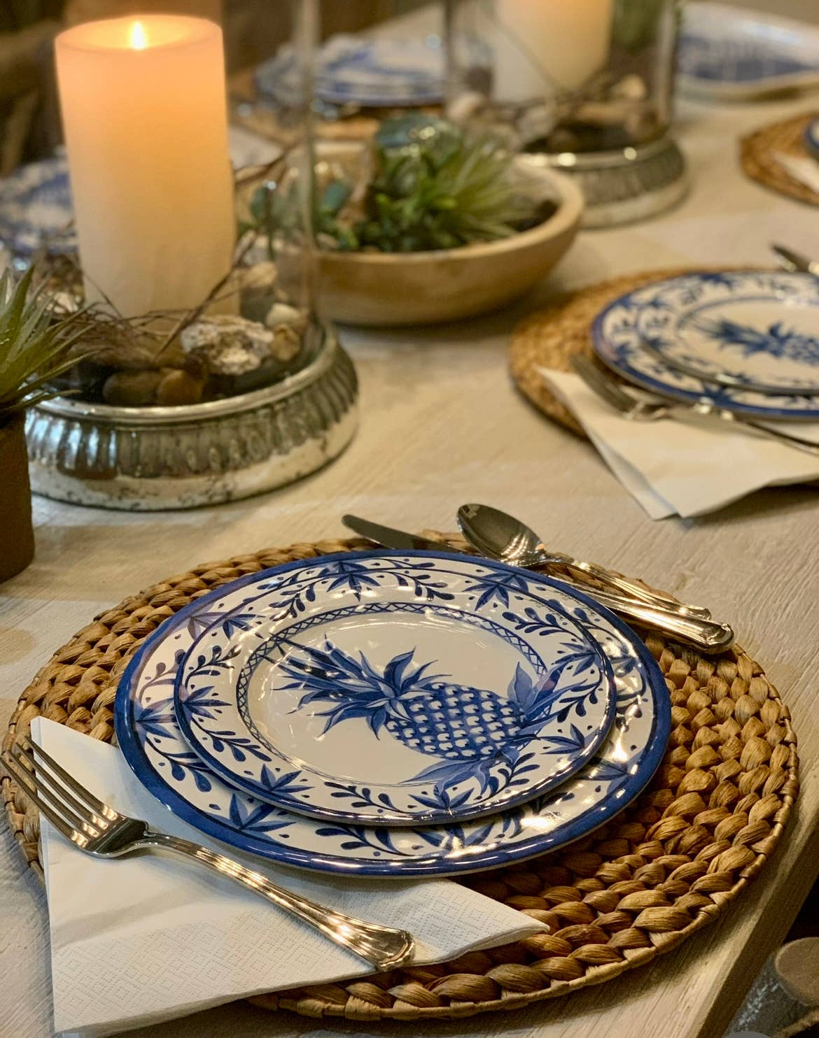 Blue Pineapple Bamboo Dinner Plate