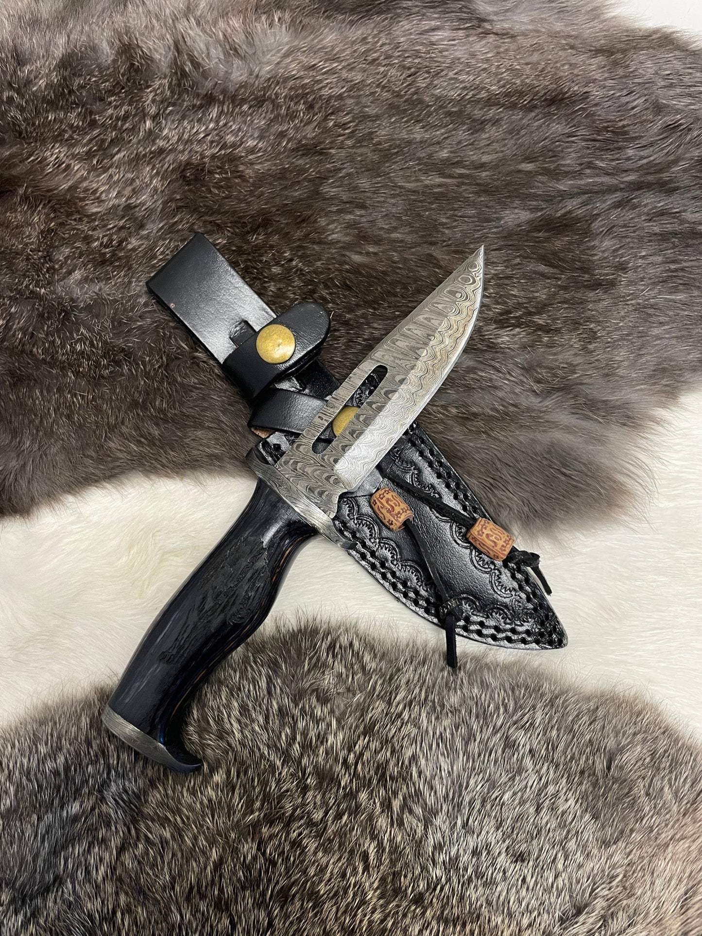 Lunar Guardian Damascus Knife TK-098 (Compact)
