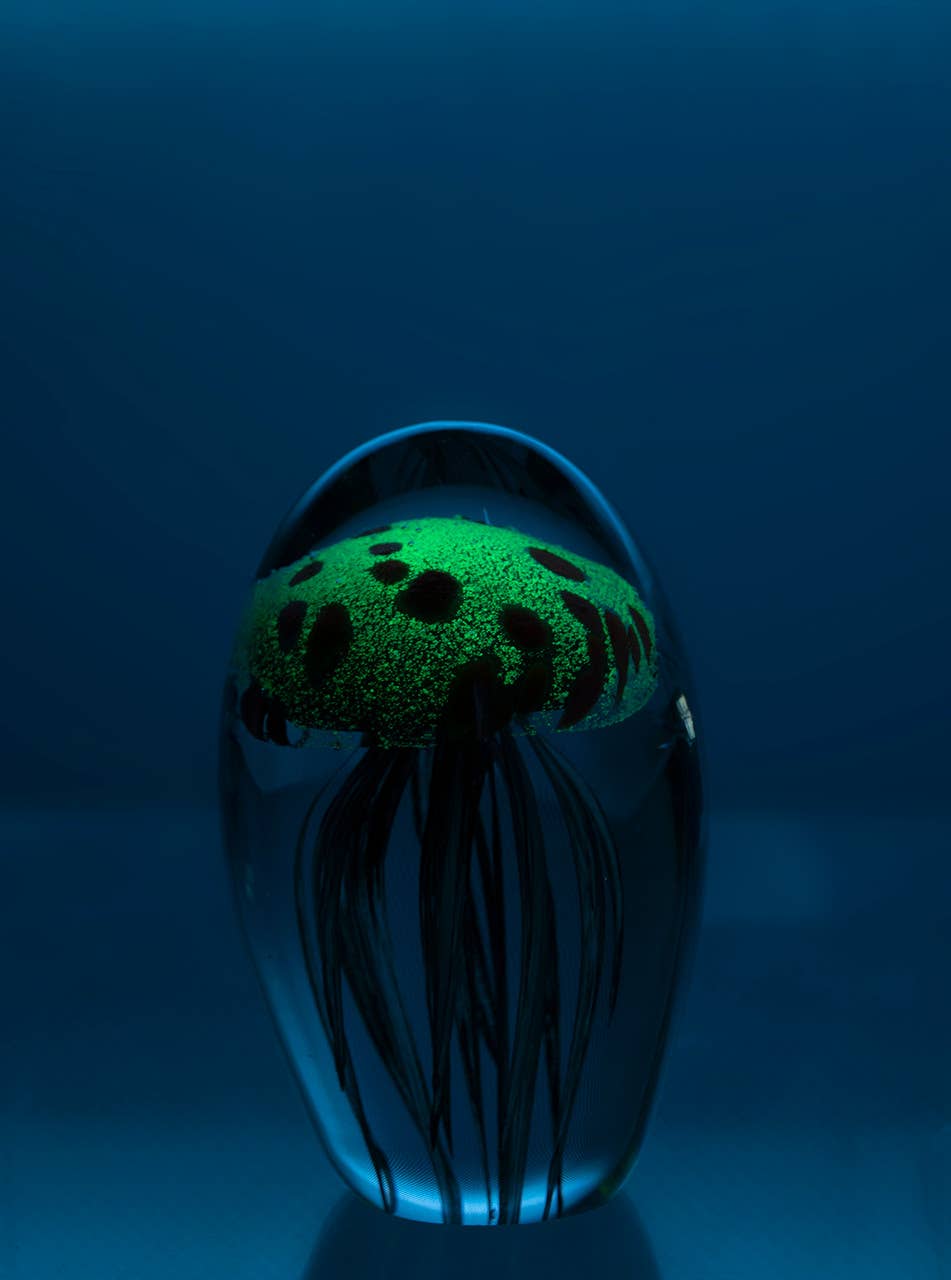 Blue/Orange Glass Jellyfish 4 1/4”