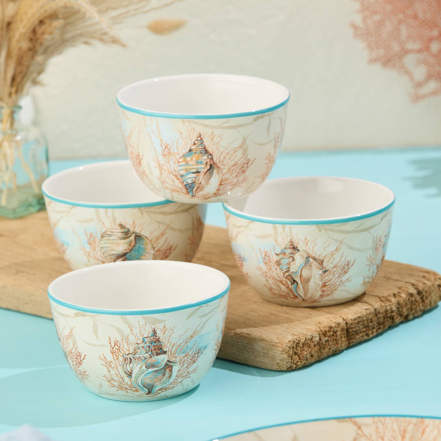 Escape to the Sea Ice Cream Bowl 5.25" x 3" 4 asst. - Oak Down Collectibles