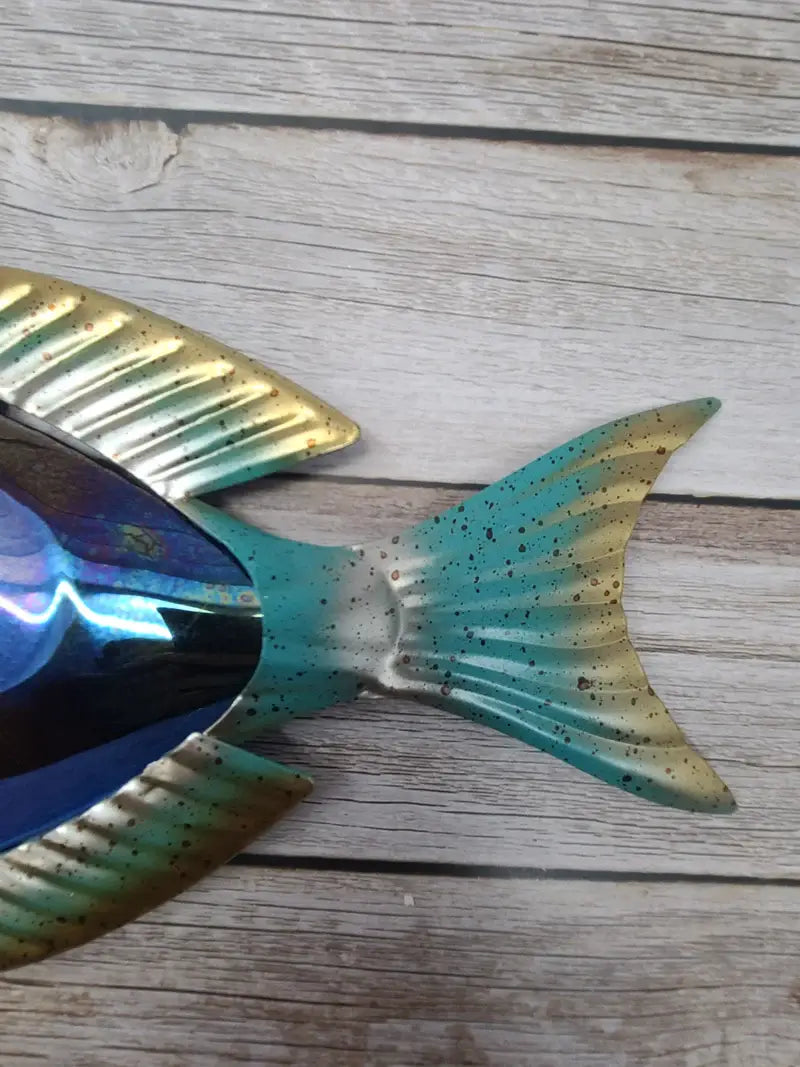 Capiz Dory Fish Wall Art, Metal and Glass Fish for Wall