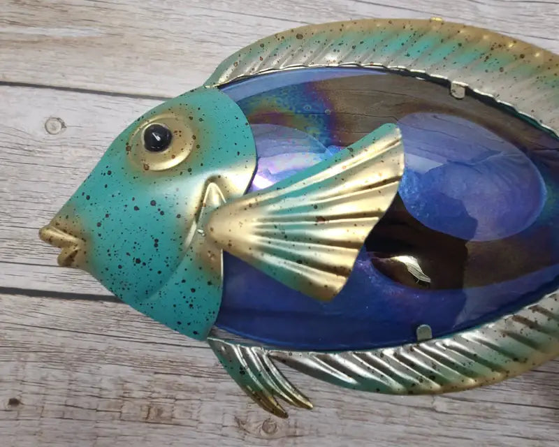 Capiz Dory Fish Wall Art, Metal and Glass Fish for Wall