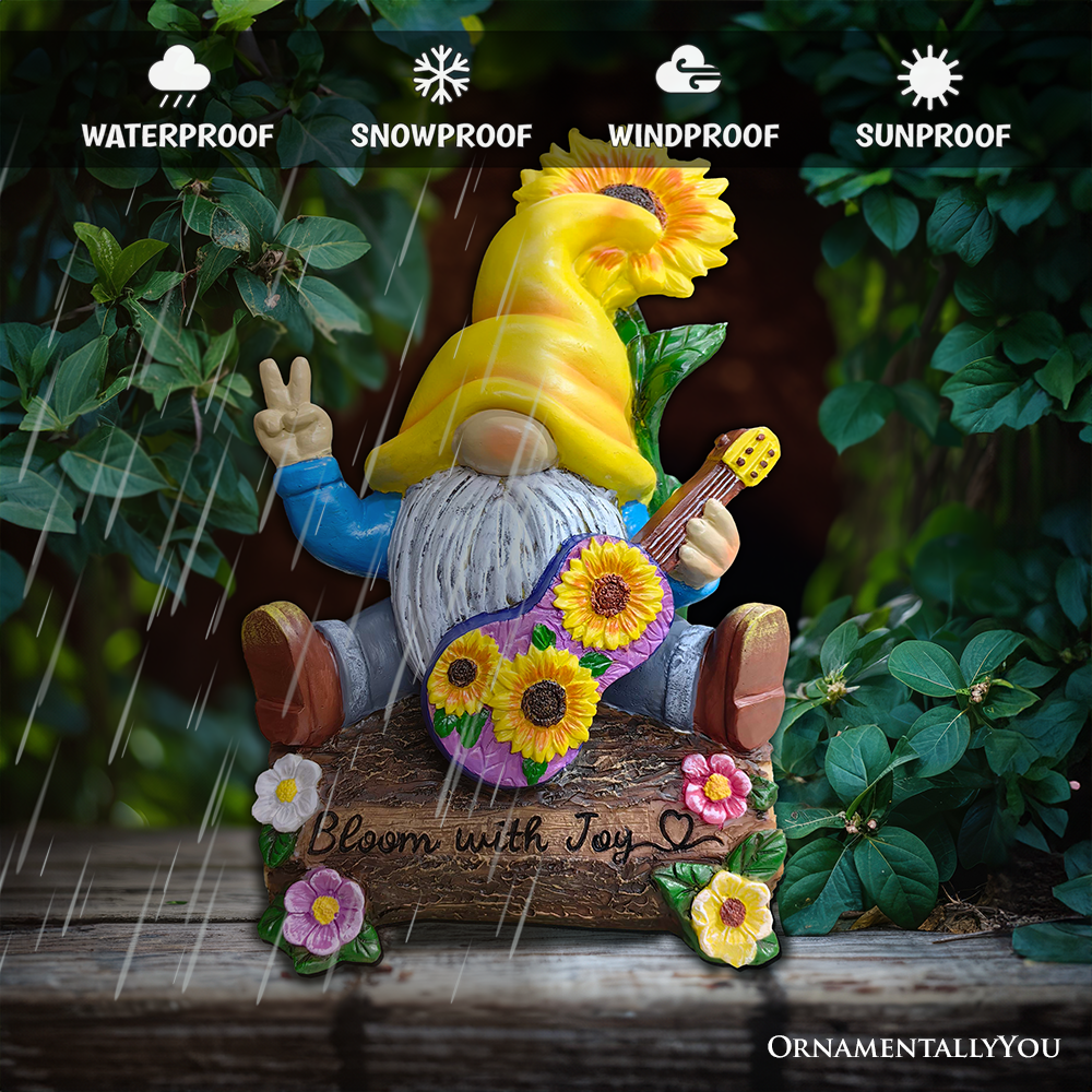 Bloom with Joy Sunflower Gnome 10" Garden Statue Figurine - Oak Down Collectibles