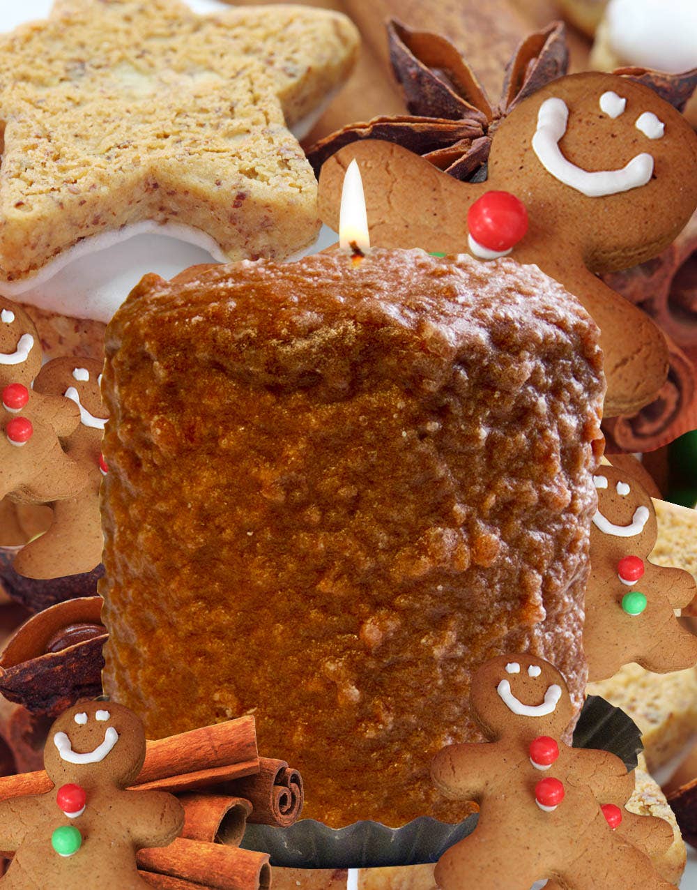 Gingerbread Cookie Hearth Candle - Oak Down Collectibles