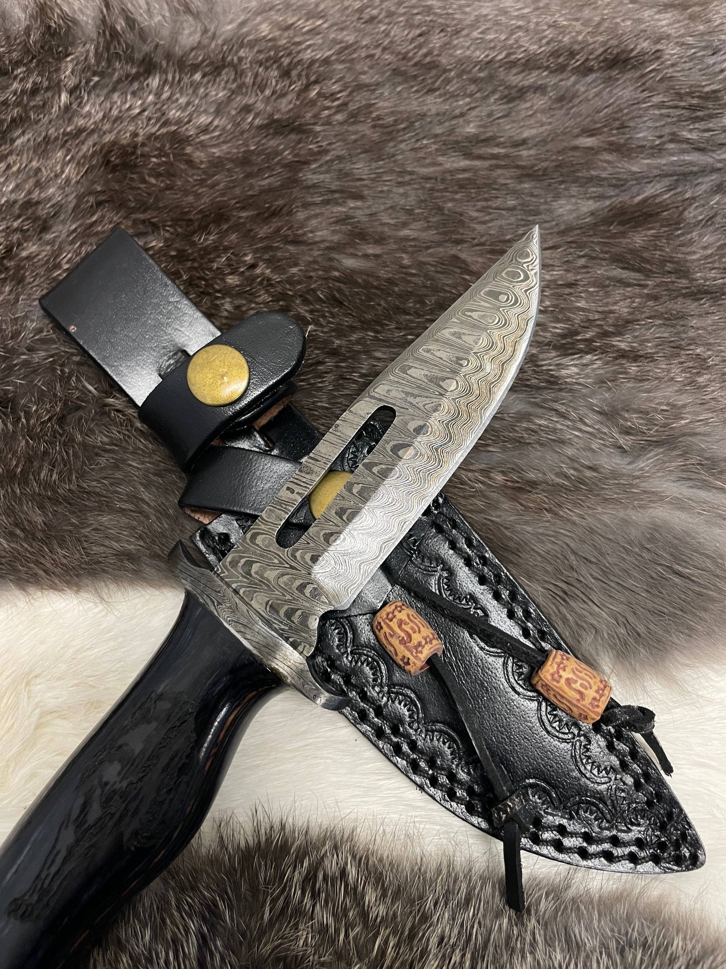 Lunar Guardian Damascus Knife TK-098 (Compact)