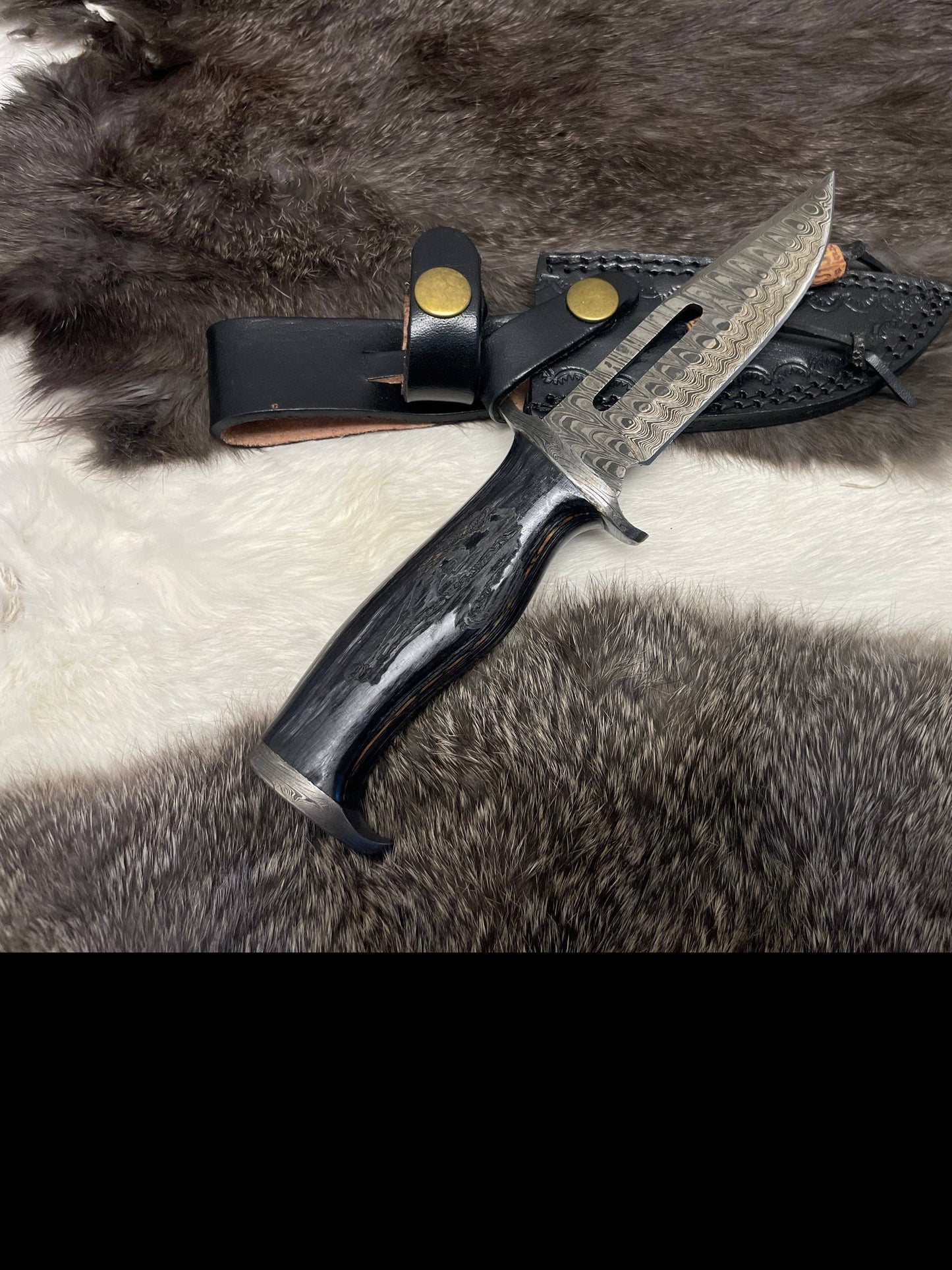Lunar Guardian Damascus Knife TK-098 (Compact)
