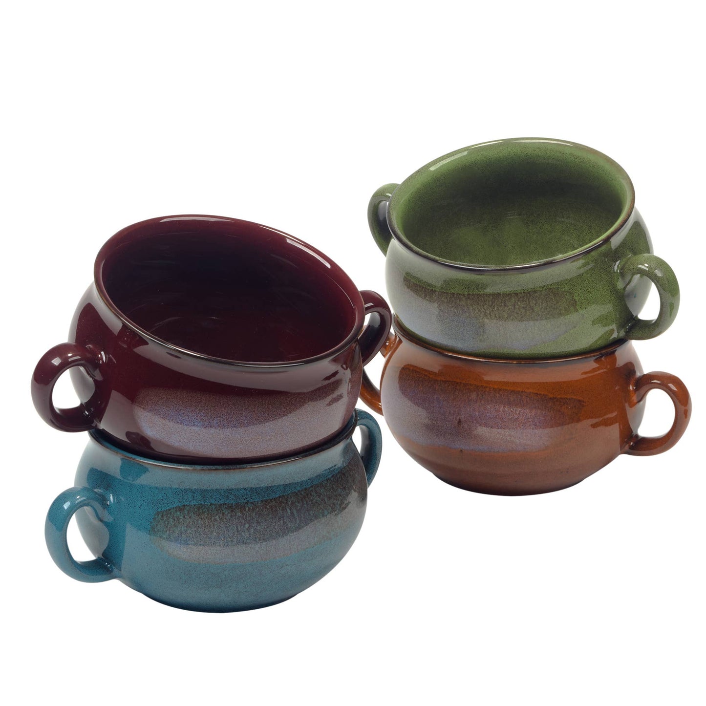 Stoneware 24oz Reactive Glaze Set of 4 Soup Crocks