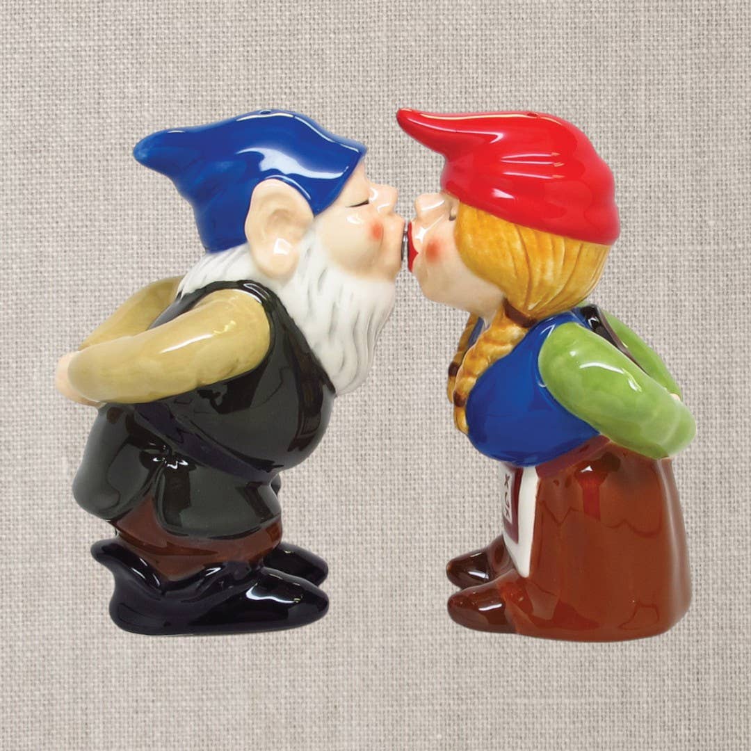 Kissing Gnomes Salt and Pepper Shaker Set - Oak Down Collectibles