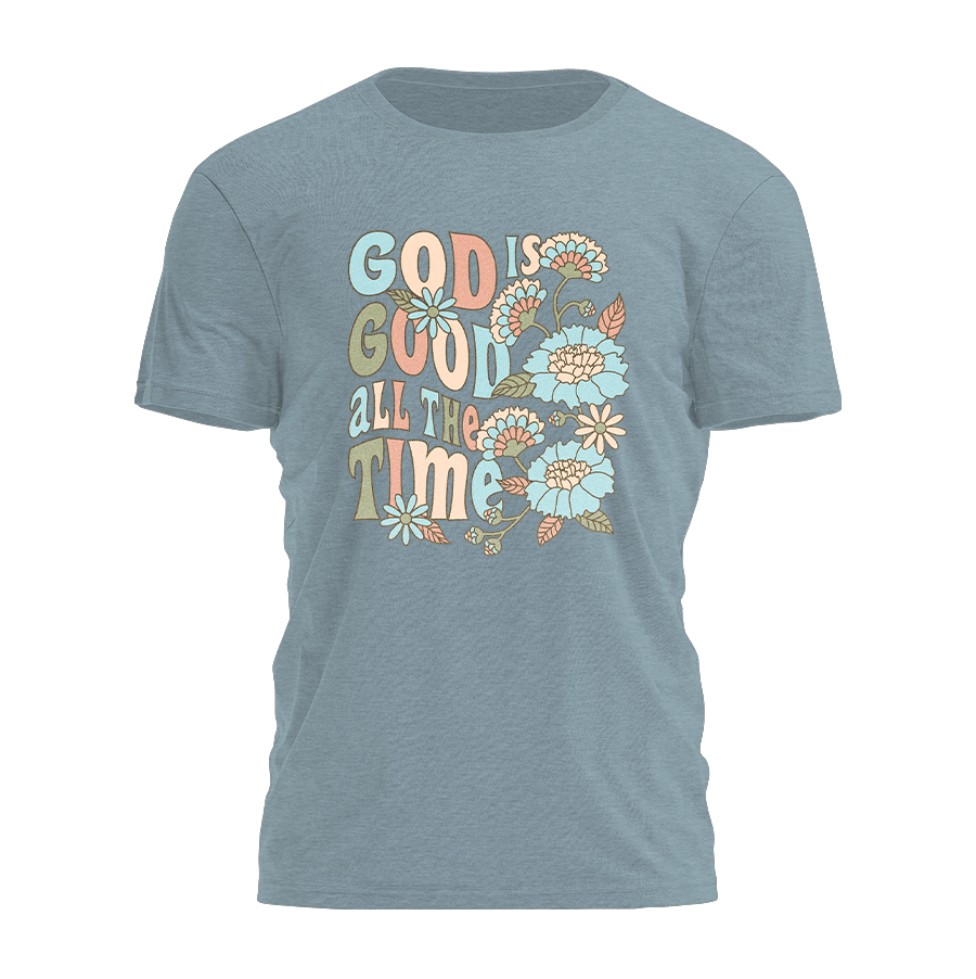 God Is Good - Groovy Flowers Tee - 3667