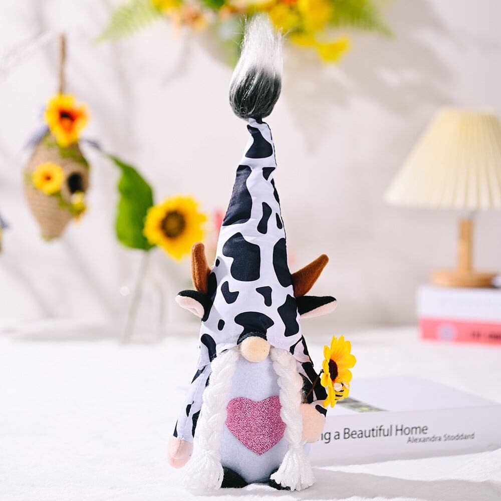 Eclectic Cow Plush Gnome Set, Farmhouse Decor - Oak Down Collectibles