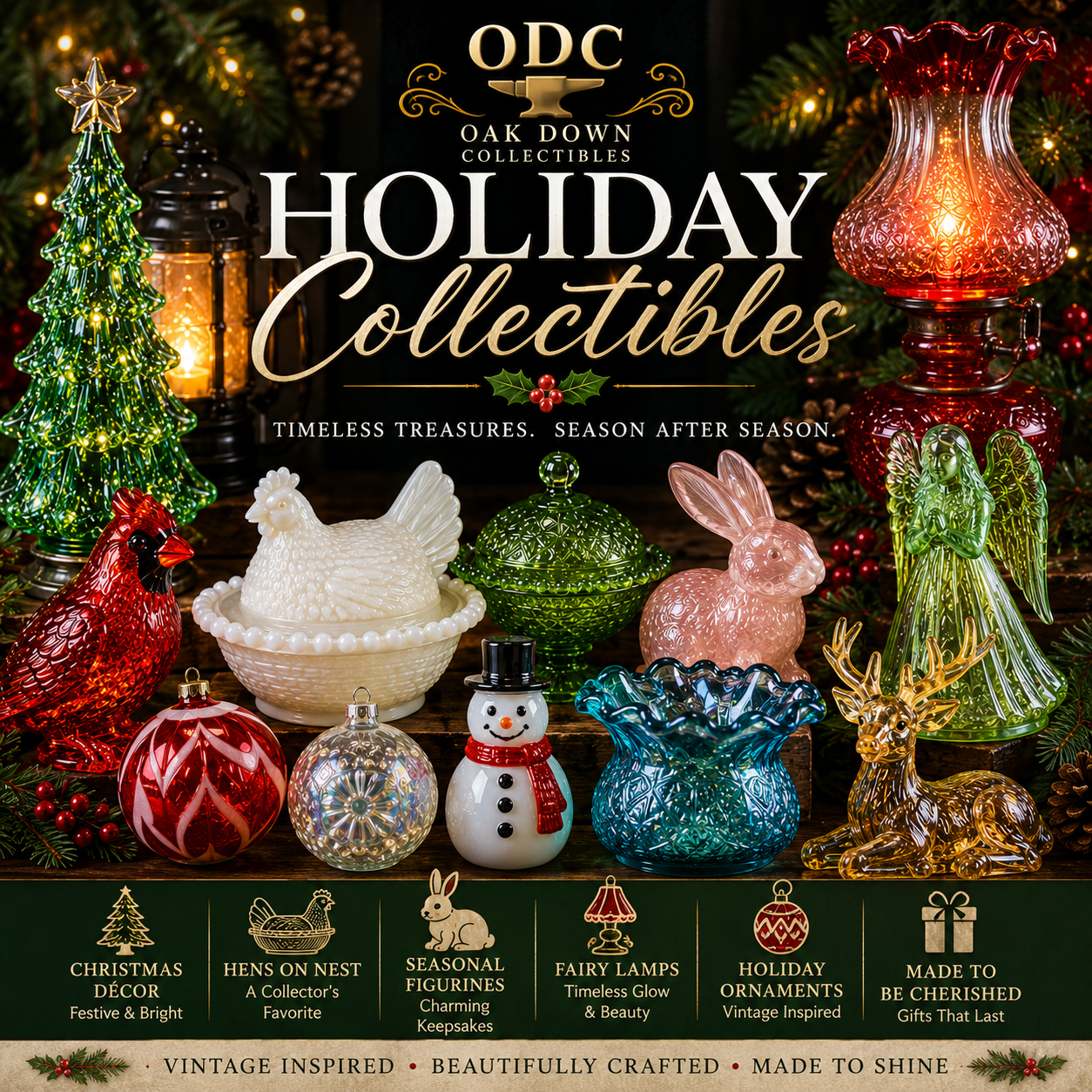 Holiday Collectibles | Glass Christmas Décor | Oak Down Collectibles