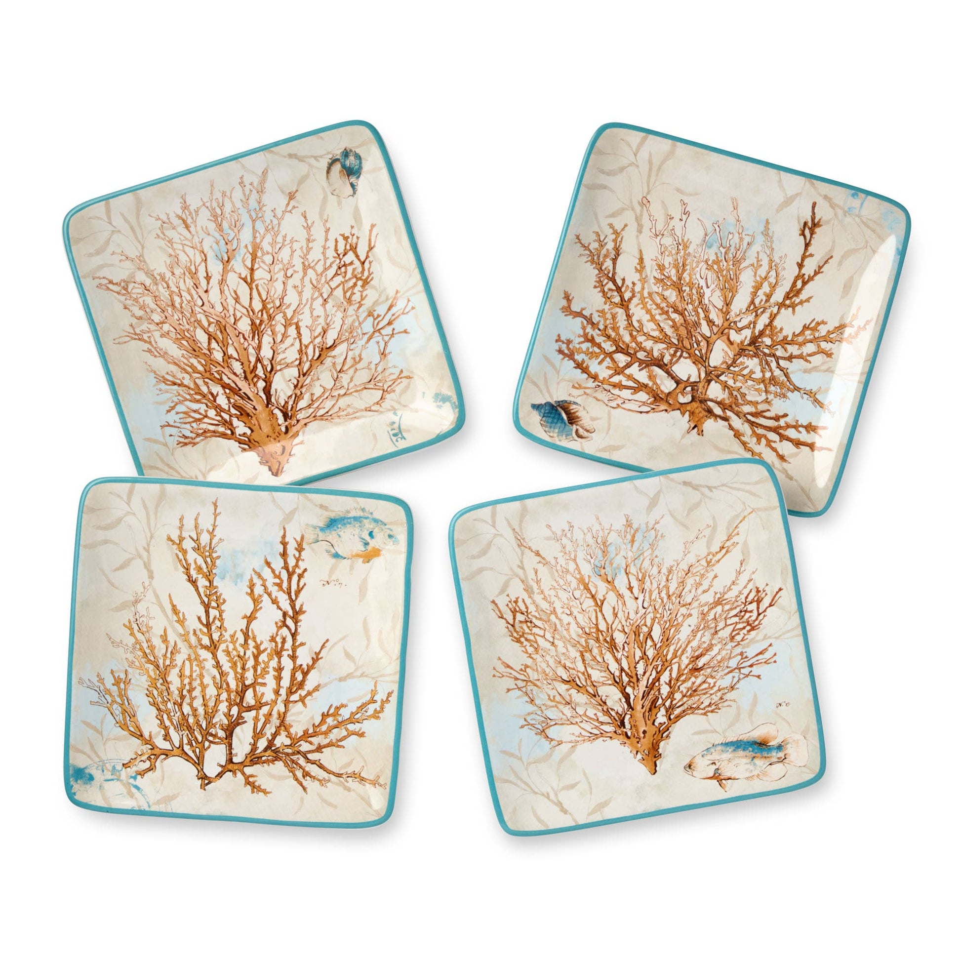 Escape to the Sea Canape Plates, 6" 4 asst. - Oak Down Collectibles