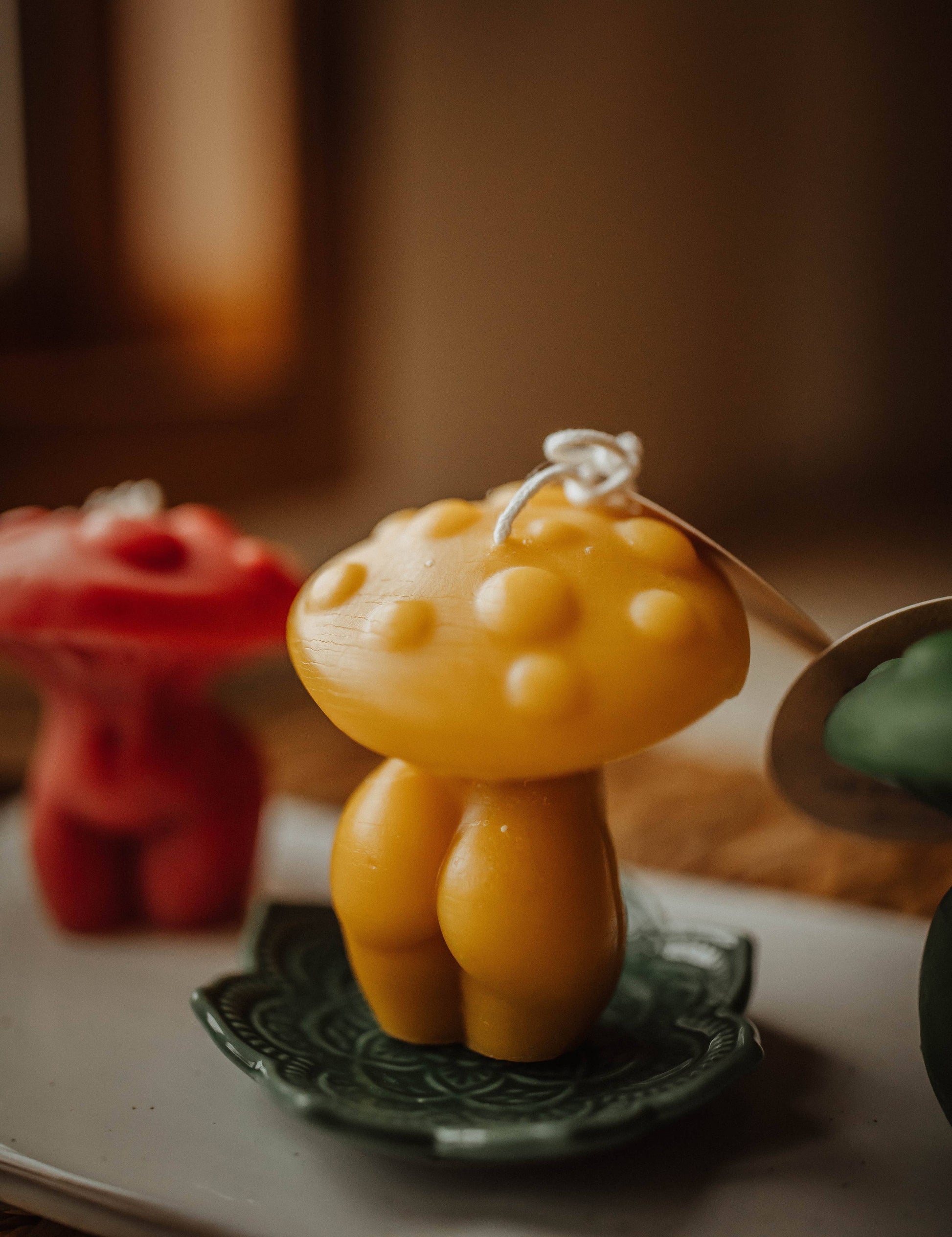 Mushroom Woman Beeswax Candle - Oak Down Collectibles
