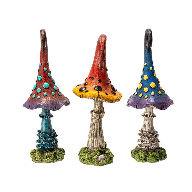 Magic Toadstool Mushrooms Home and Garden Decor Set of 3 - Oak Down Collectibles