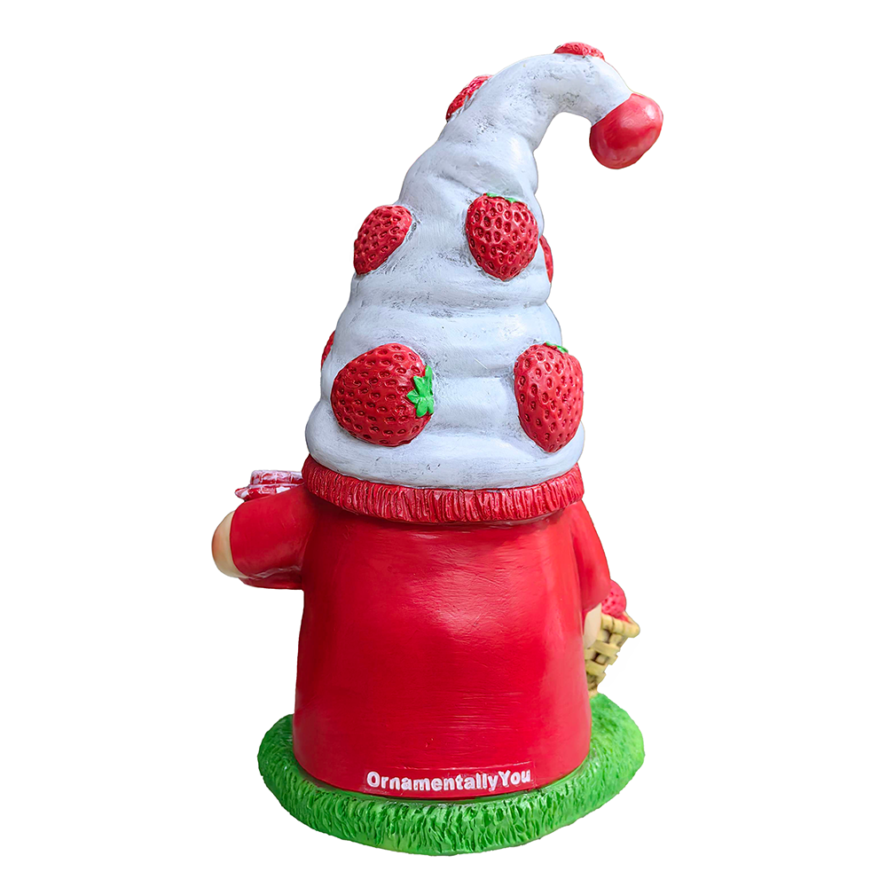 Charming Homestead Strawberry Gnome Garden Statue - Oak Down Collectibles