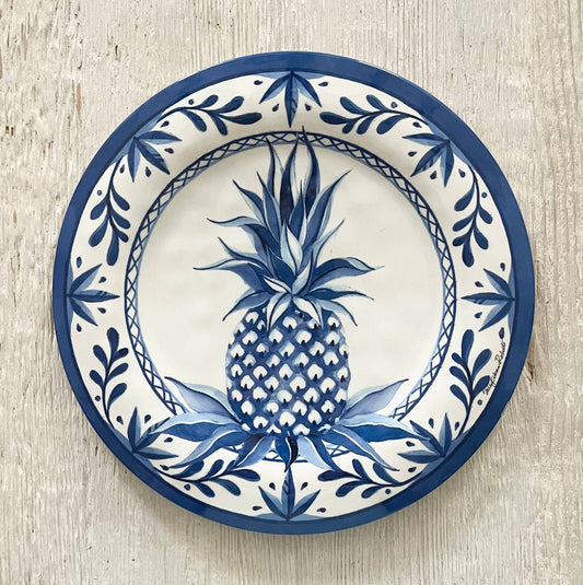 Blue Pineapple Bamboo Dinner Plate