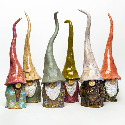 Male Garden Gnomes - Handmade Ceramic Stoneware Figures - No - Oak Down Collectibles