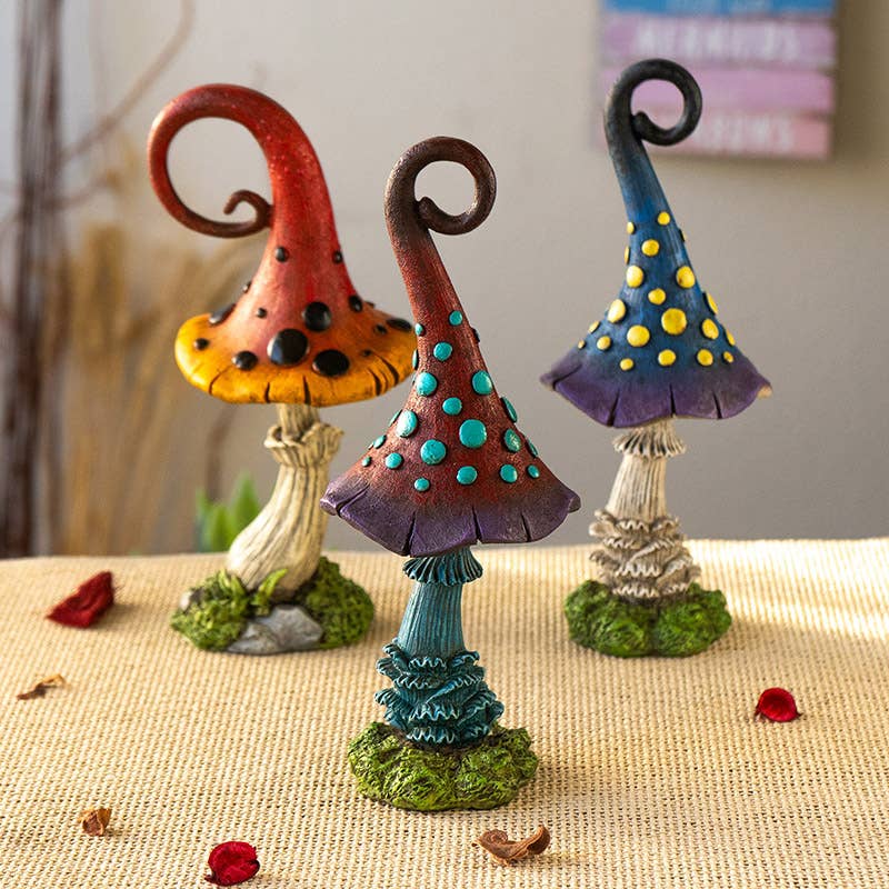 Magic Toadstool Mushrooms Home and Garden Decor Set of 3 - Oak Down Collectibles