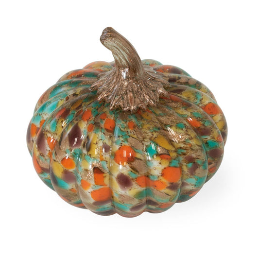 5.25" Round Confetti Pumpkin Fall