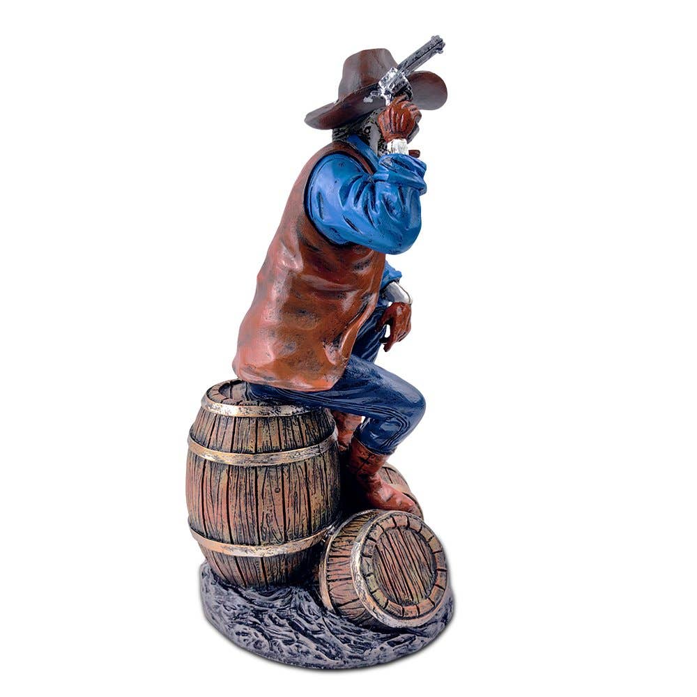 Western Skeleton Gunslinger Statue Figurine, 10" Gothic Cowb - Oak Down Collectibles