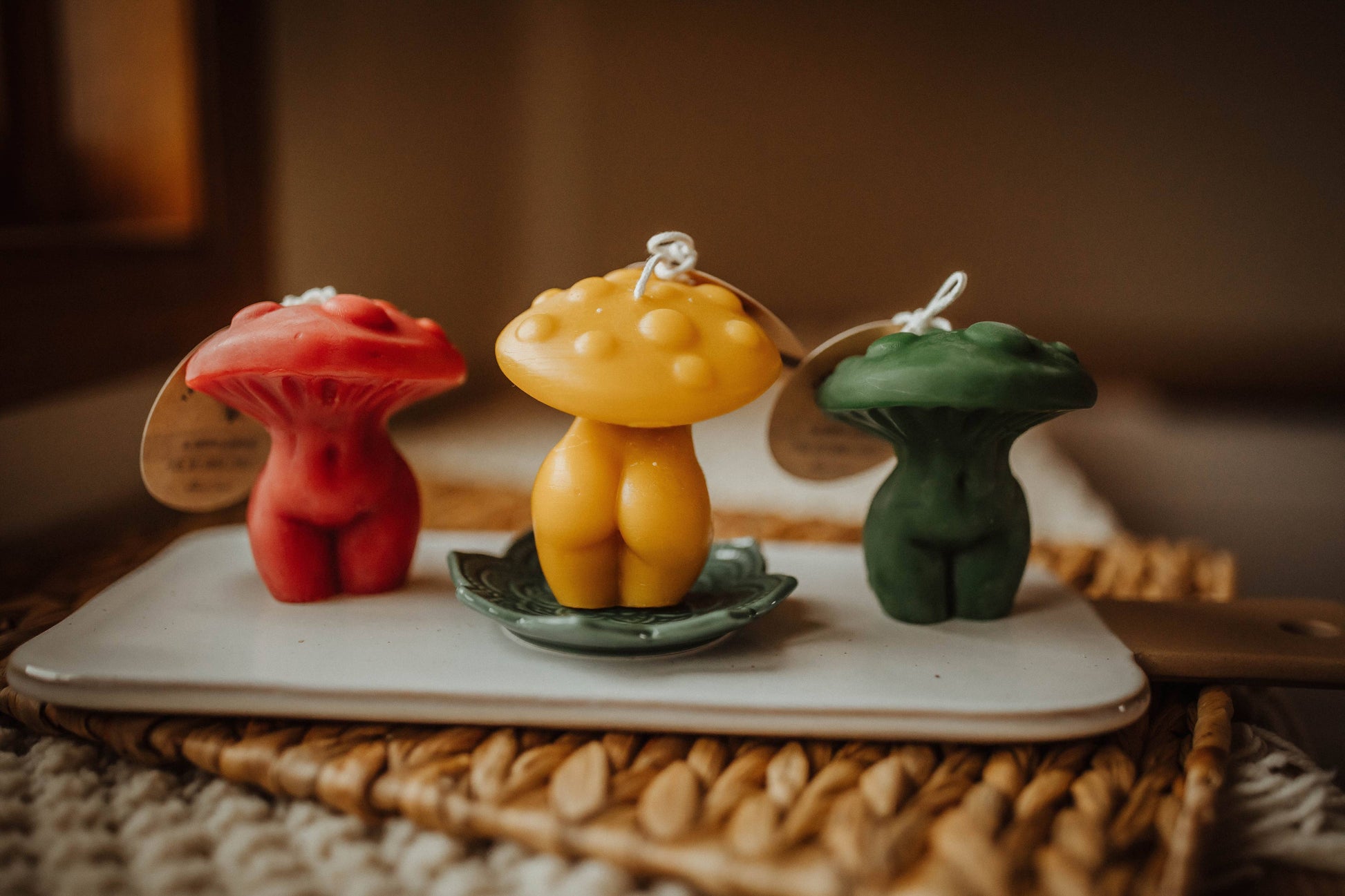 Mushroom Woman Beeswax Candle - Oak Down Collectibles