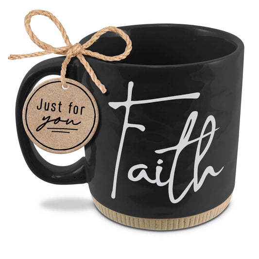 LCP Coffeecup Powerful Words Faith Black16Oz - Oak Down Collectibles