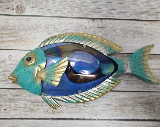 Capiz Dory Fish Wall Art, Metal and Glass Fish for Wall