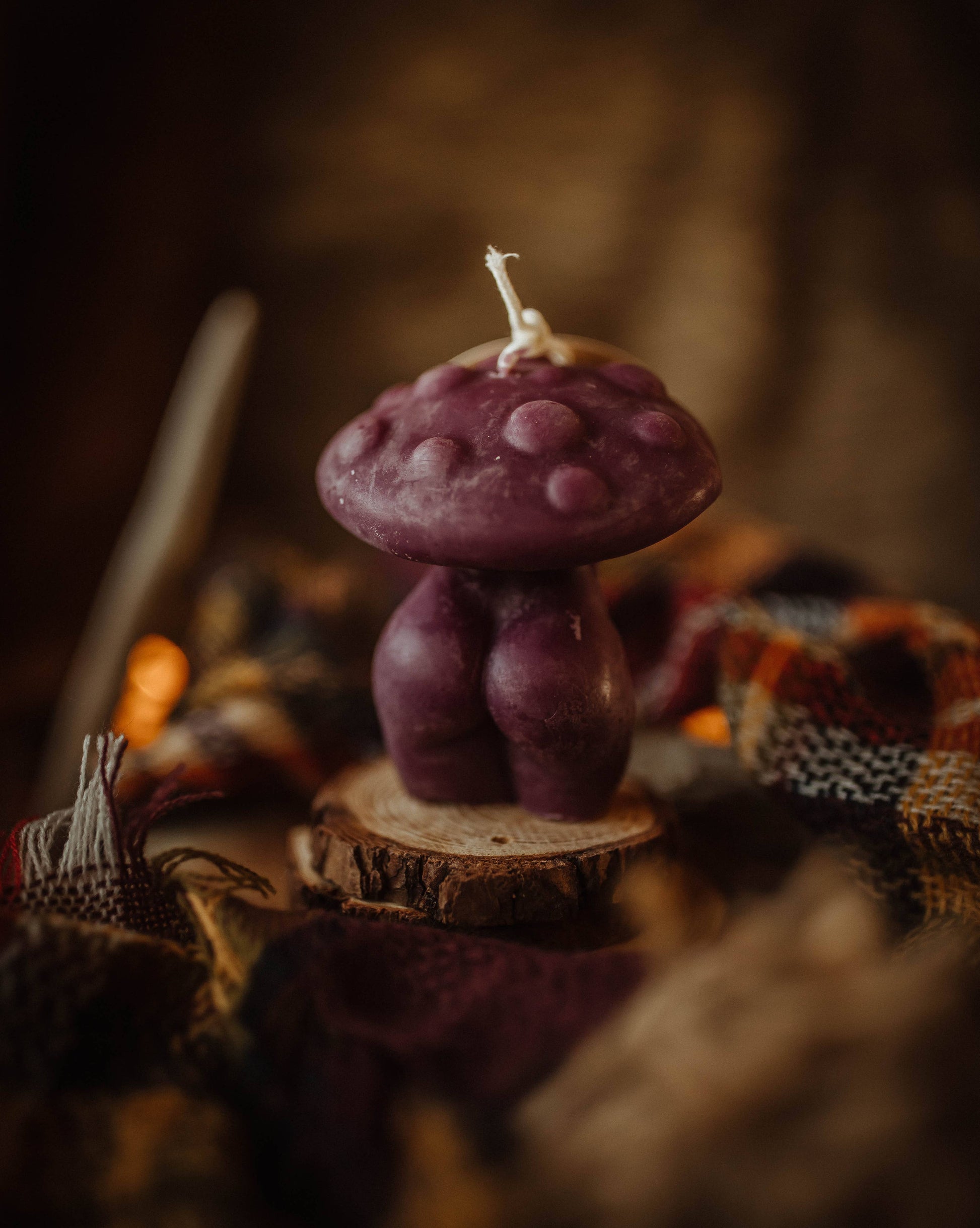 Mushroom Woman Beeswax Candle - Oak Down Collectibles