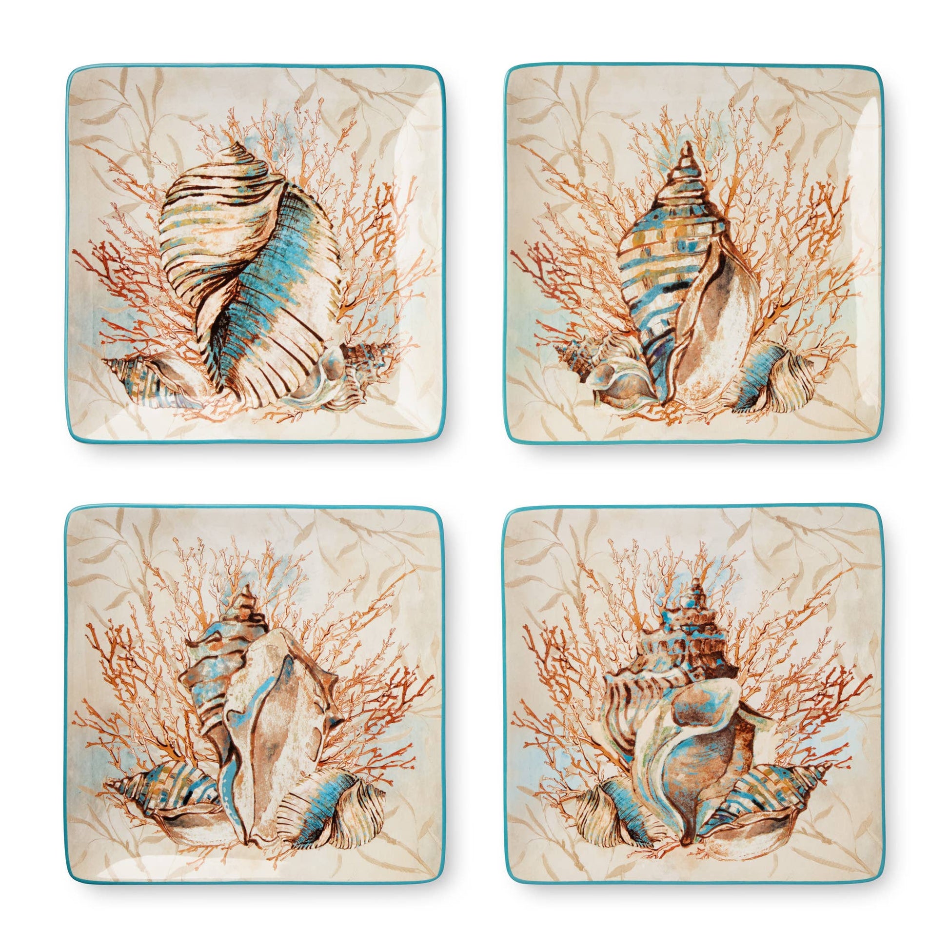 Escape to the Sea Dinner Plate 10.5" 4 asst - Oak Down Collectibles