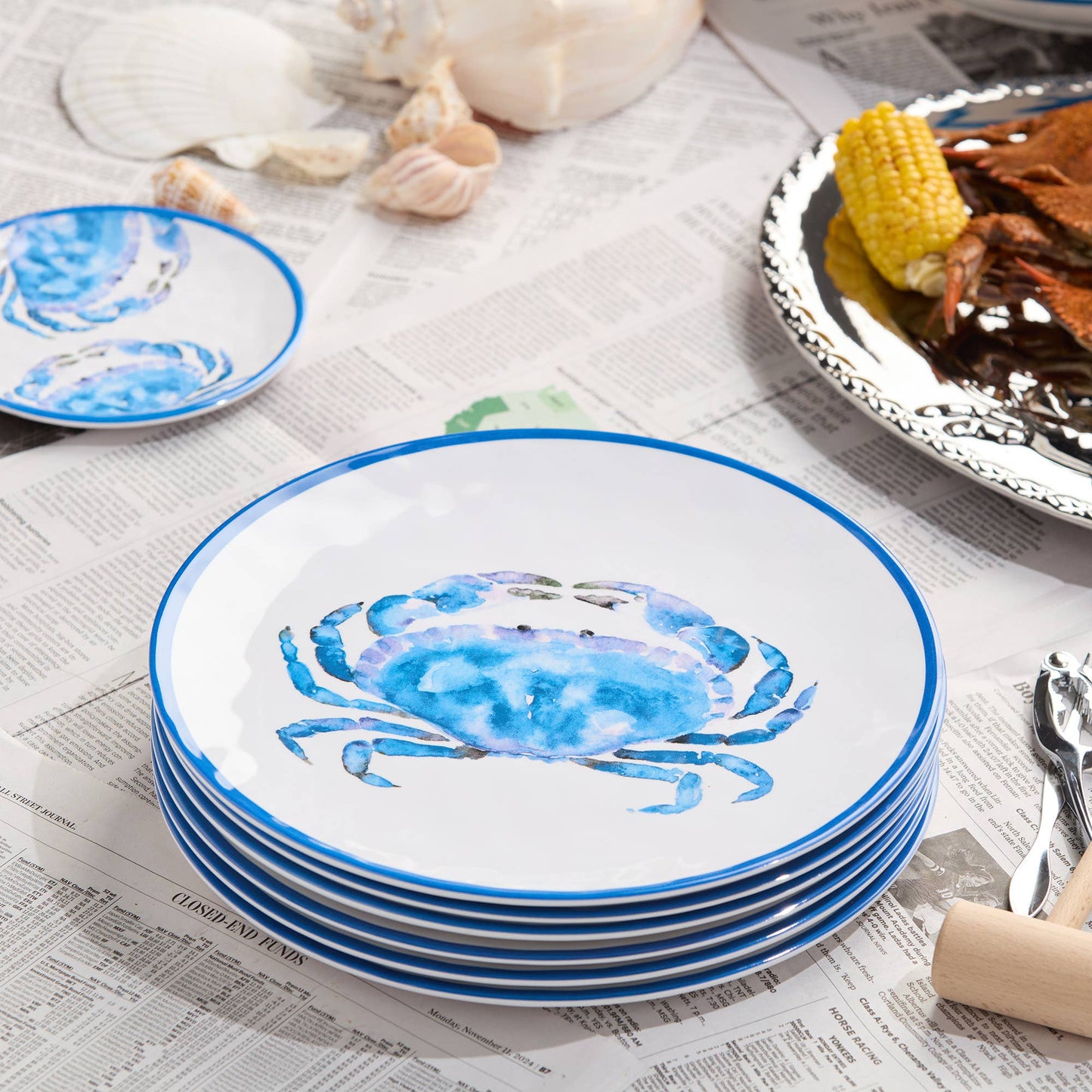 Beach House Crab Dinner Plate 11"