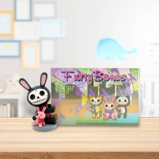 Furrybones Picture Frame Black Bun Bun - Oak Down Collectibles