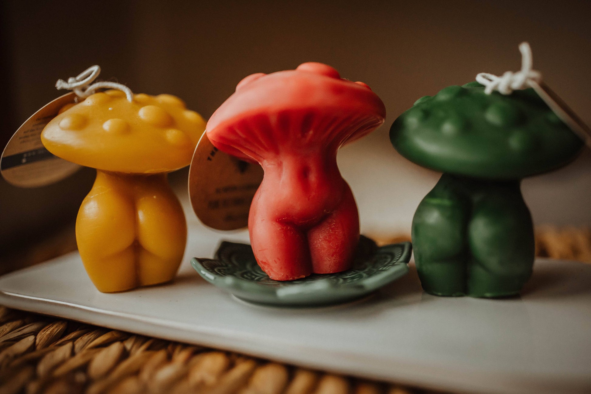 Mushroom Woman Beeswax Candle - Oak Down Collectibles