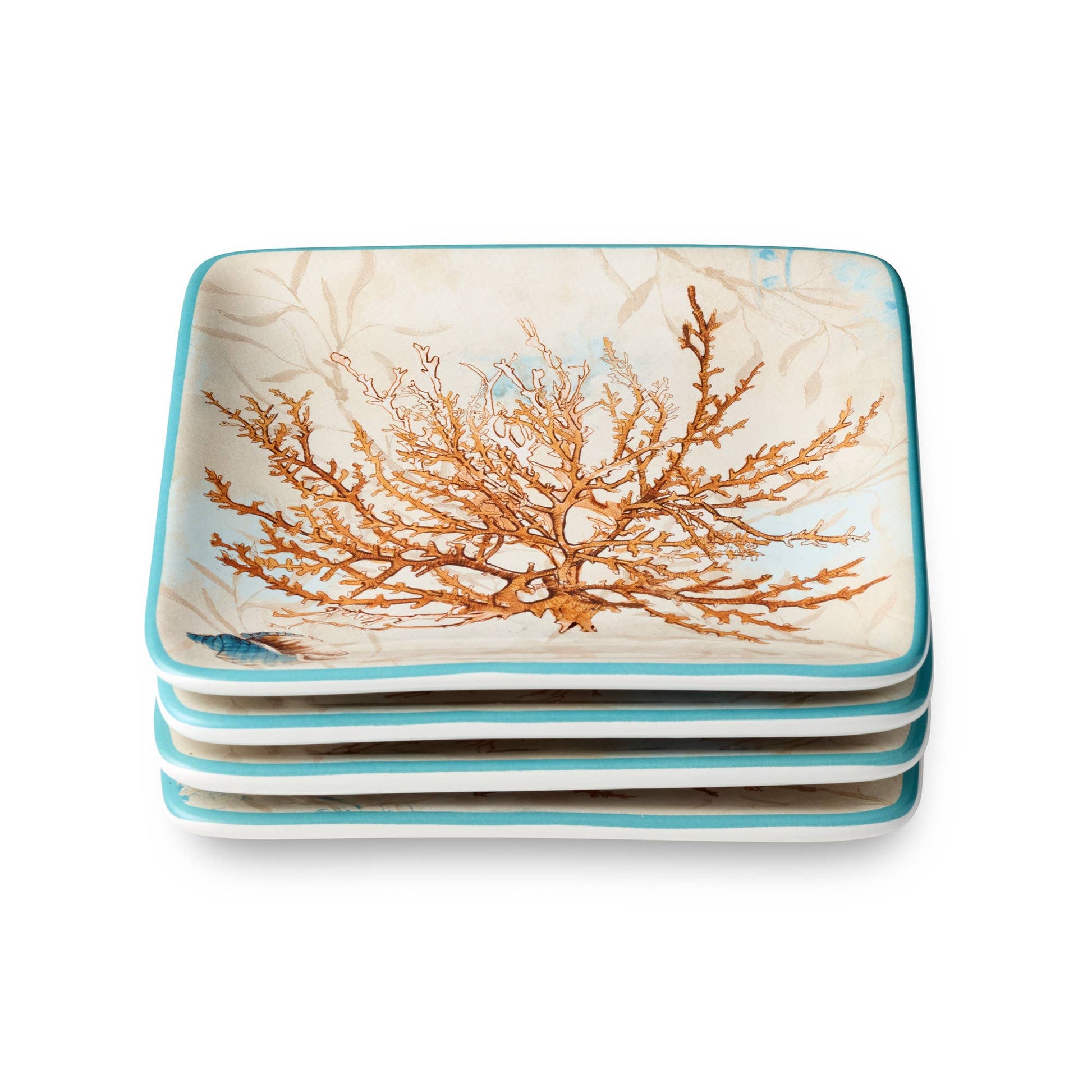 Escape to the Sea Canape Plates, 6" 4 asst. - Oak Down Collectibles