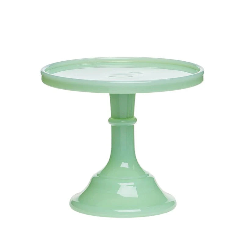 💚 Mosser Glass Jadeite 6" Cake Stand Pedestal Plate | Handmade USA