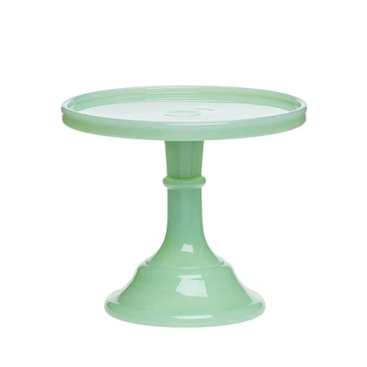 💚 Mosser Glass Jadeite 6" Cake Stand Pedestal Plate | Handmade USA