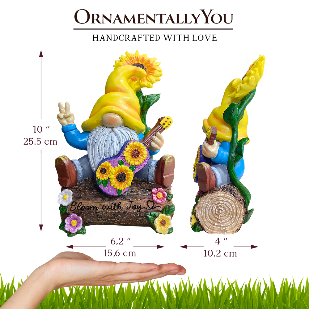 Bloom with Joy Sunflower Gnome 10" Garden Statue Figurine - Oak Down Collectibles