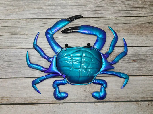 Glass and Metal Crab Wall Art, Crab Wall Decor