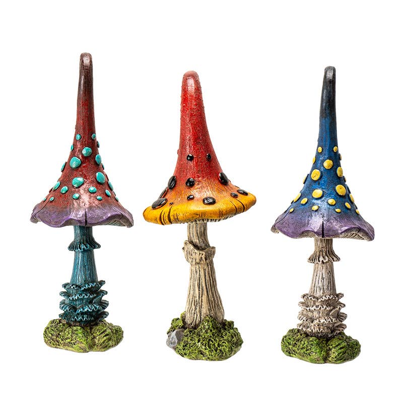Magic Toadstool Mushrooms Home and Garden Decor Set of 3 - Oak Down Collectibles