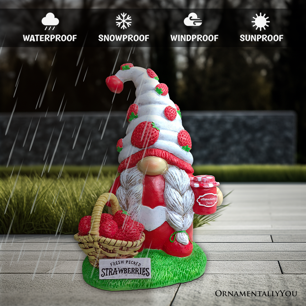 Charming Homestead Strawberry Gnome Garden Statue - Oak Down Collectibles